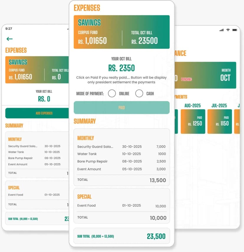 Maintenance management interface