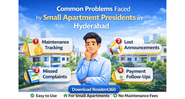 Common Problems Faced by Small Apartment Presidents in Hyderabad
